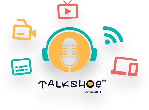 podcast icon surround with multi functions icons