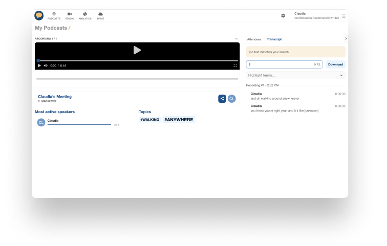 Podcast recording-transcription